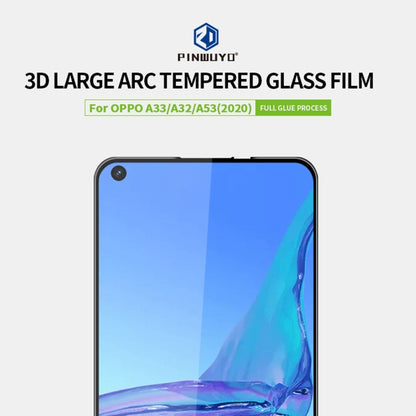 For OPPO A32 / A33 / A53 (2020) PINWUYO 9H 3D Curved Full Screen Explosion-proof Tempered Glass Film(Black) - OPPO Tempered Glass by PINWUYO | Online Shopping UK | buy2fix