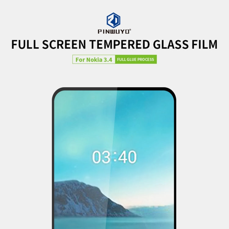 For Nokia 3.4 PINWUYO 9H 2.5D Full Screen Tempered Glass Film(Black) - Nokia Tempered Glass by PINWUYO | Online Shopping UK | buy2fix