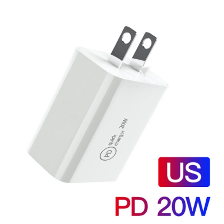 SDC-20W 2 in 1 PD 20W USB-C / Type-C Travel Charger + 3A PD3.0 USB-C / Type-C to 8 Pin Fast Charge Data Cable Set, Cable Length: 2m, US Plug - Apple Accessories by buy2fix | Online Shopping UK | buy2fix