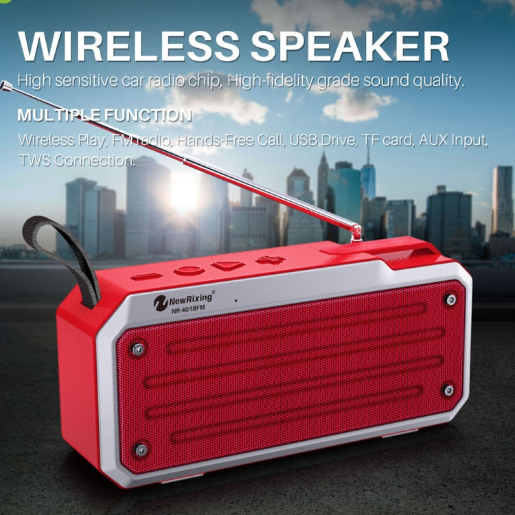 NewRixing NR4018FM TWS Portable Stereo Bluetooth Speaker, Support TF Card / FM / 3.5mm AUX / U Disk / Hands-free Call(Black) - Desktop Speaker by NewRixing | Online Shopping UK | buy2fix