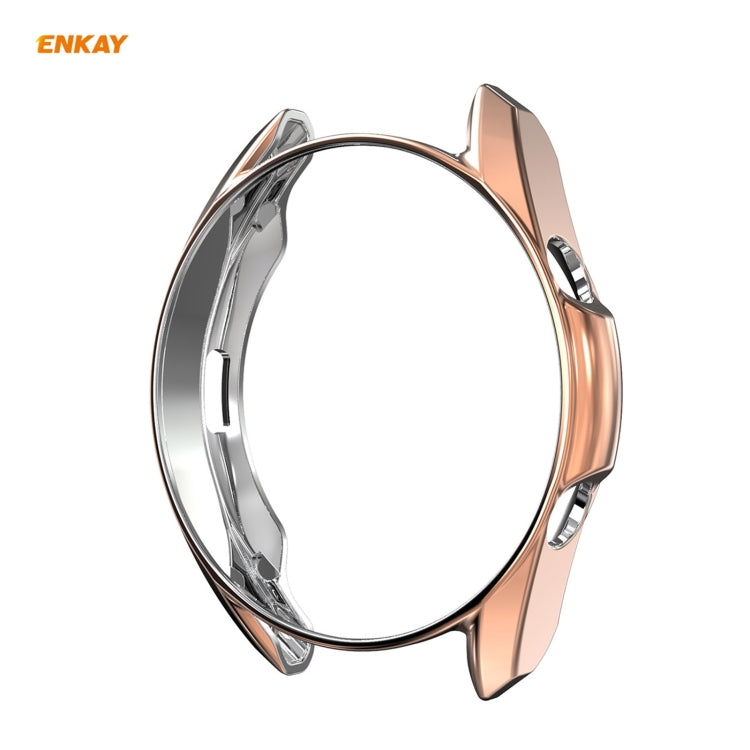 For Samsung Galaxy Watch 3 41mm 2 in 1 ENKAY Hat-Prince Electroplate Soft TPU Case + 0.2mm 9H 2.15D Curved Edge Tempered Glass Film(Rose Gold) - Watch Cases by ENKAY | Online Shopping UK | buy2fix