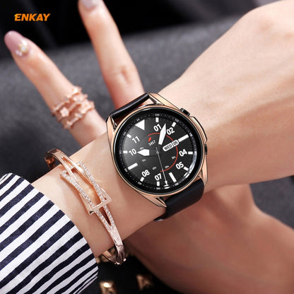 For Samsung Galaxy Watch 3 41mm 2 in 1 ENKAY Hat-Prince Electroplate Soft TPU Case + 0.2mm 9H 2.15D Curved Edge Tempered Glass Film(Rose Gold) - Watch Cases by ENKAY | Online Shopping UK | buy2fix