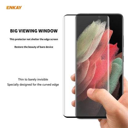 For Samsung Galaxy S21 Ultra 1pc ENKAY Hat-Prince 0.26mm 9H 3D Explosion-proof Full Screen Curved Heat Bending Tempered Glass Film - Galaxy Tempered Glass by ENKAY | Online Shopping UK | buy2fix