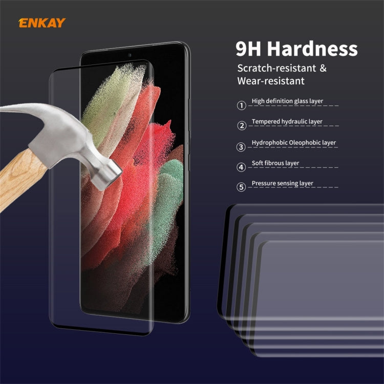 For Samsung Galaxy S21 Ultra 1pc ENKAY Hat-Prince 0.26mm 9H 3D Explosion-proof Full Screen Curved Heat Bending Tempered Glass Film - Galaxy Tempered Glass by ENKAY | Online Shopping UK | buy2fix