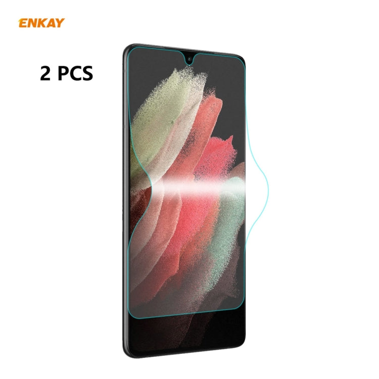 For Samsung Galaxy S21 Ultra 5G 2 PCS ENKAY Hat-Prince 0.1mm 3D Full Screen Protector Explosion-proof Hydrogel Film - For Samsung by ENKAY | Online Shopping UK | buy2fix