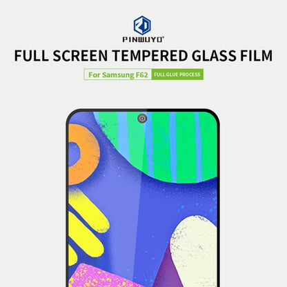 For Samsung Galaxy F62 PINWUYO 9H 2.5D Full Screen Tempered Glass Film(Black) - Galaxy Tempered Glass by PINWUYO | Online Shopping UK | buy2fix