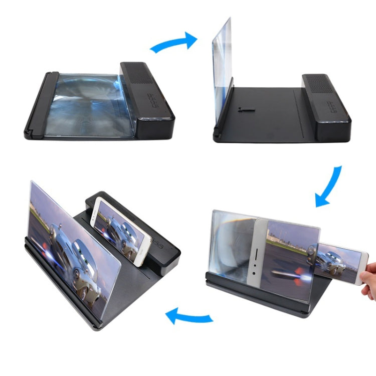 3D Phone Screen Magnifier HD Screen Smartphone Movie Video Magnifier Portable Folding Enlarged Screen Expander Stand Desk Holder(black) - Screen Magnifier by buy2fix | Online Shopping UK | buy2fix