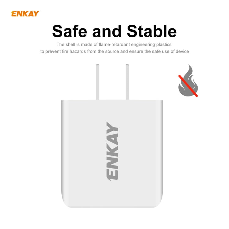 ENKAY Hat-Prince U090 20W PD + QC 3.0 Portable Dual Ports Fast Charging Travel Charger Power Adapter, US Plug - USB Charger by ENKAY | Online Shopping UK | buy2fix