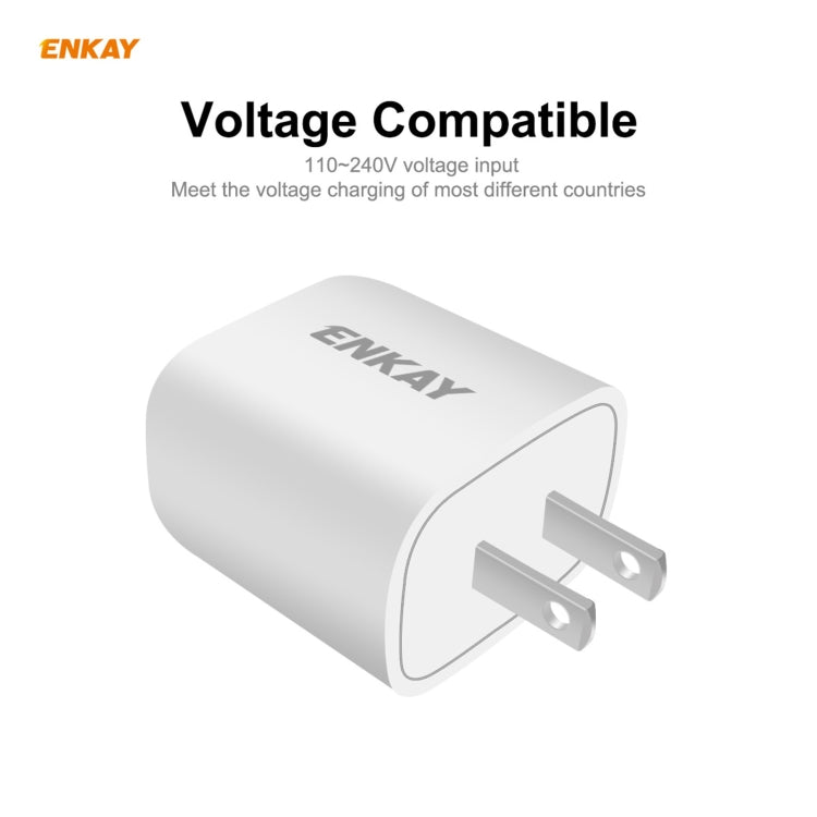 ENKAY Hat-Prince U090 20W PD + QC 3.0 Portable Dual Ports Fast Charging Travel Charger Power Adapter, US Plug - USB Charger by ENKAY | Online Shopping UK | buy2fix