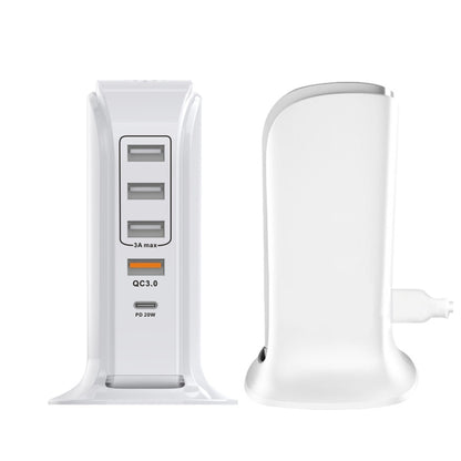 PD-36W PD3.0 + QC3.0 4-port USB Mobile Phone Charging Sailboat Multi Port Charger, EU Plug - Multifunction Charger by buy2fix | Online Shopping UK | buy2fix