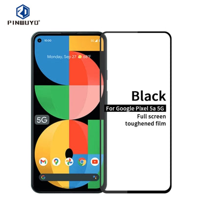 For Google Pixel 5A 5G PINWUYO 9H 2.5D Full Screen Tempered Glass Film(Black) - Google Tempered Glass by PINWUYO | Online Shopping UK | buy2fix