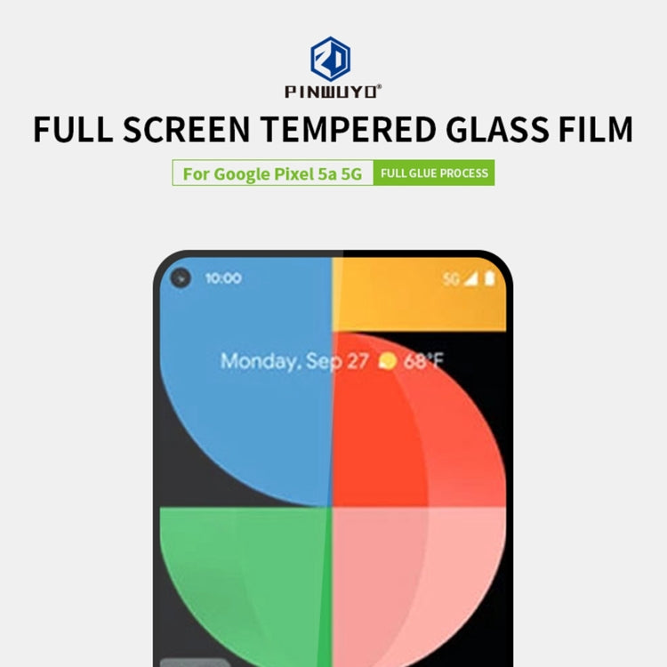 For Google Pixel 5A 5G PINWUYO 9H 2.5D Full Screen Tempered Glass Film(Black) - Google Tempered Glass by PINWUYO | Online Shopping UK | buy2fix