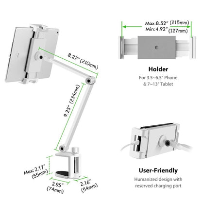 AP-7LC 360 Degree Rotating Adjustable Lifting Long Arm Lazy Bedside Desktop Tablets Phones Holder - Lazy Bracket by buy2fix | Online Shopping UK | buy2fix