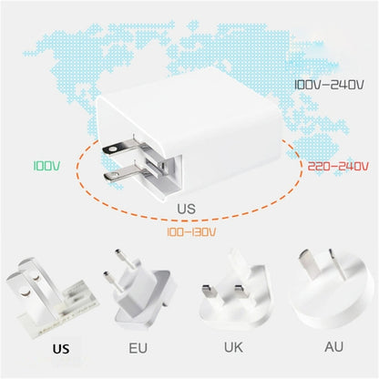 A6 65W QC 3.0 USB + PD Type-C Dual Fast Charging Laptop Adapter for MacBook Series, US Plug + AU Plug - Cable & Adapter by buy2fix | Online Shopping UK | buy2fix