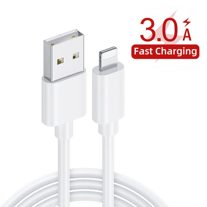 PD25W USB-C / Type-C + QC3.0 USB Dual Ports Fast Charger with USB to 8 Pin Data Cable, UK Plug(White) - USB Charger by buy2fix | Online Shopping UK | buy2fix