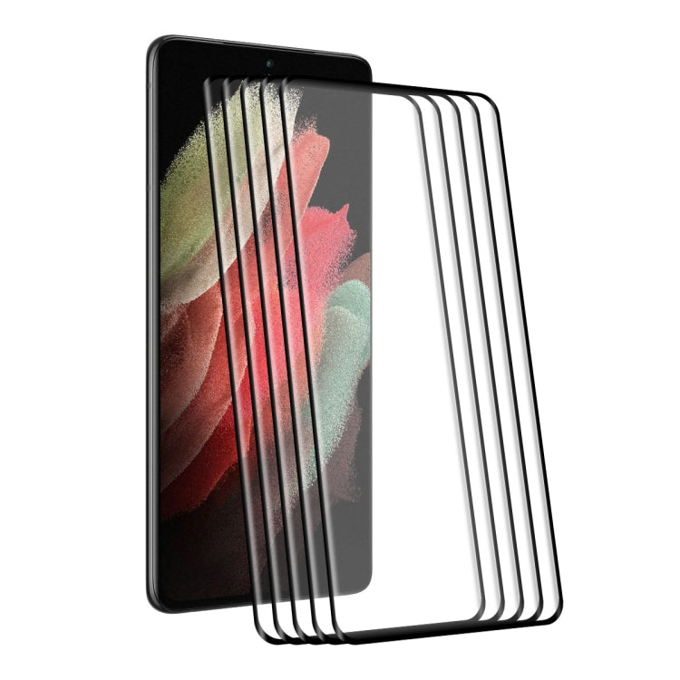 For Samsung Galaxy S21 Ultra 5pcs ENKAY 0.26mm 3D Curved Full Hot Bending Tempered Glass Film - Galaxy Tempered Glass by ENKAY | Online Shopping UK | buy2fix