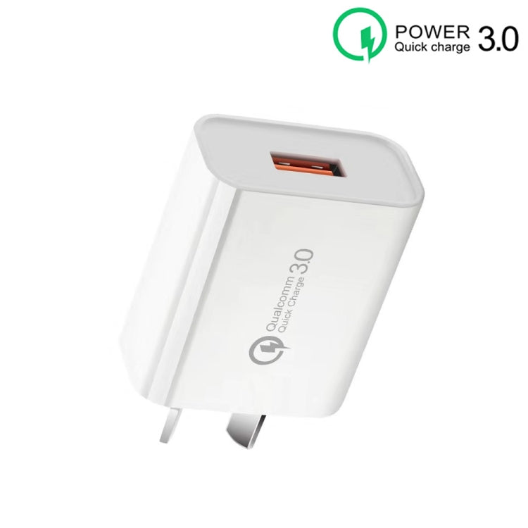 CA-25 QC3.0 USB 3A Fast Charger for Mobile Phone, AU Plug(White) - USB Charger by buy2fix | Online Shopping UK | buy2fix