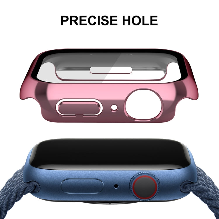 For Apple Watch Series 8 / 7 45mm ENKAY Hat-Prince 2 in 1 PC Frame + 9H Tempered Glass Case(Rose Gold) - Watch Cases by ENKAY | Online Shopping UK | buy2fix