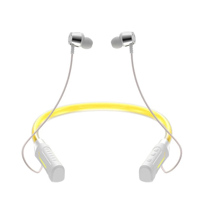 JG4 Flashing LED Neck-mounted Stereo Bluetooth Wireless Earphone(White) - Neck-mounted Earphone by buy2fix | Online Shopping UK | buy2fix