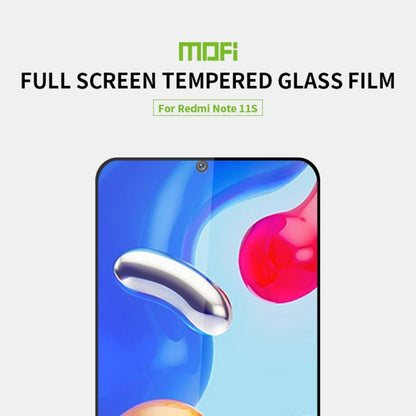 For Xiaomi Redmi Note 11S MOFI 9H 2.5D Full Screen Tempered Glass Film(Black) -  by MOFI | Online Shopping UK | buy2fix