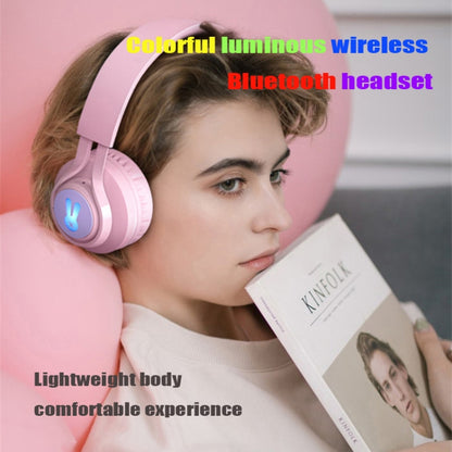 BT06C+ Children Head-mounted Cute Wireless Bluetooth Headset with Microphone & LED Light(Purple) - Apple Accessories by buy2fix | Online Shopping UK | buy2fix