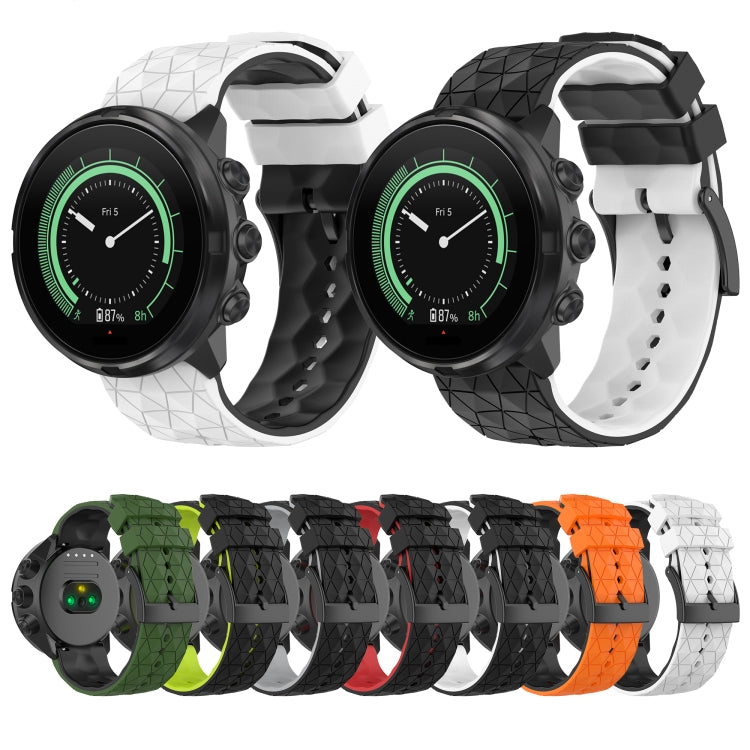 For Suunto 7 24mm Mixed-Color Silicone Watch Band(White+Black) - Smart Wear by buy2fix | Online Shopping UK | buy2fix