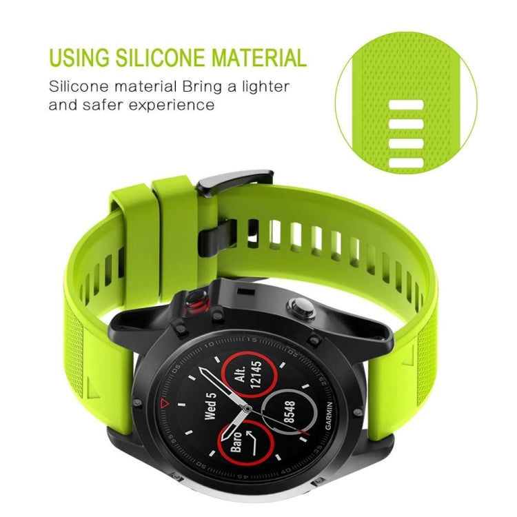 For Garmin epix 22mm Silicone Watch Band(Green) - Watch Bands by buy2fix | Online Shopping UK | buy2fix