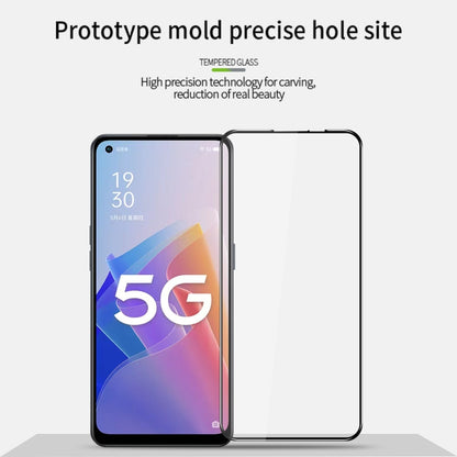 For OPPO A96 PINWUYO 9H 3D Curved Full Screen Explosion-proof Tempered Glass Film(Black) - OPPO Tempered Glass by PINWUYO | Online Shopping UK | buy2fix