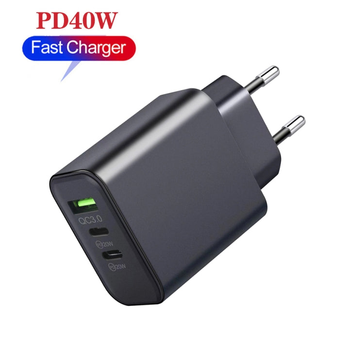 40W Dual PD + QC3.0 Ports Charger with Type-C to 8 Pin Data Cable(EU Plug) - USB Charger by buy2fix | Online Shopping UK | buy2fix