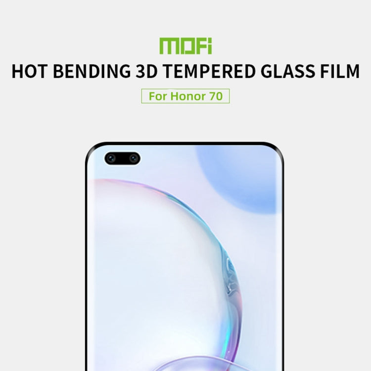 For Honor 70 MOFI 9H 3D Hot Bending Tempered Glass Film(Black) - Honor Tempered Glass by MOFI | Online Shopping UK | buy2fix