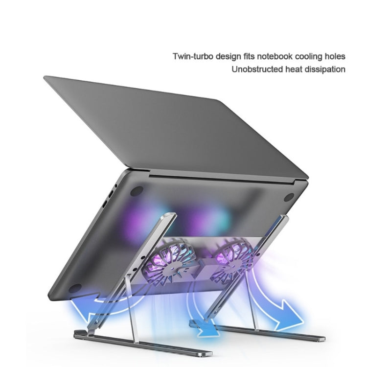 BONERUY P11F Adjustable Laptop Stand Cooling Holder with Double Fans - Computer & Networking by BONERUY | Online Shopping UK | buy2fix