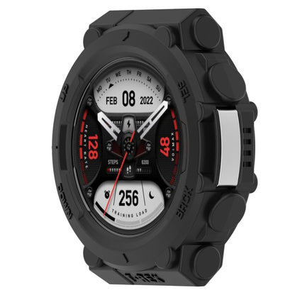 For Amazfit T-Tex 2 Shockproof TPU Protective Watch Case(Black) - Smart Wear by buy2fix | Online Shopping UK | buy2fix