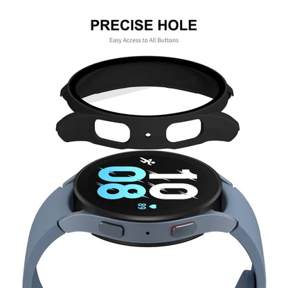 For Samsung Galaxy Watch5 44mm ENKAY Hat-Prince Full Coverage PC Frame + 9H Tempered Glass Case(White) - Watch Cases by ENKAY | Online Shopping UK | buy2fix