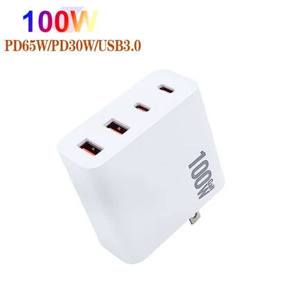 GaN 100W Dual USB + Dual USB-C/Type-C Multi Port Charger for Apple MacBook Series US / AU Plug - Cable & Adapter by buy2fix | Online Shopping UK | buy2fix