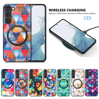 For Samsung Galaxy S23 5G Colored Drawing Leather Back Cover Magsafe Phone Case(Colorful Cloud) - Galaxy S23 5G Cases by buy2fix | Online Shopping UK | buy2fix