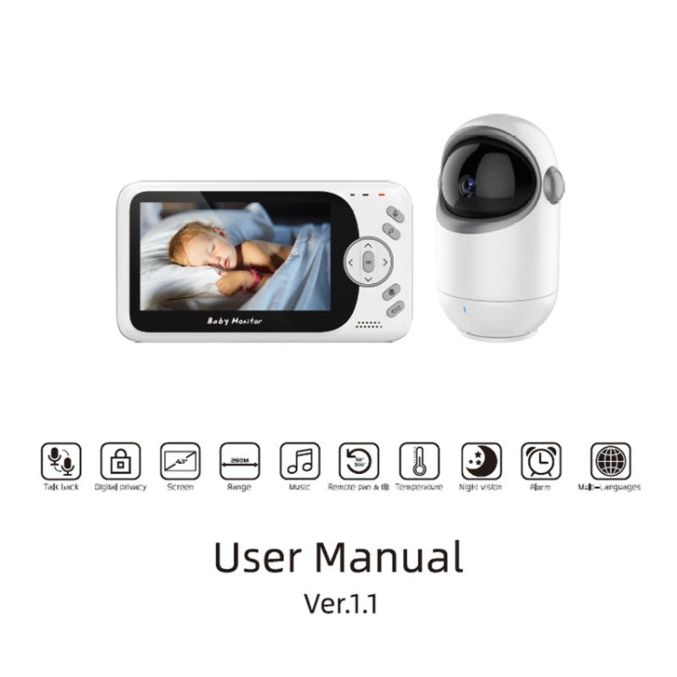 VB801 4.3 inch Night Vision Camera Baby Monitor, Wireless Intercom Audio Video Camera, Temperature Detection(US Plug) - Security by buy2fix | Online Shopping UK | buy2fix