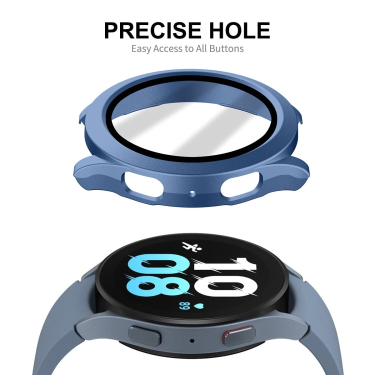 For Samsung Galaxy Watch4/5 40mm ENKAY Hat-Prince Waterproof Full Coverage PC Frame + 9H Tempered Glass Case(Grey Blue) - Watch Cases by ENKAY | Online Shopping UK | buy2fix