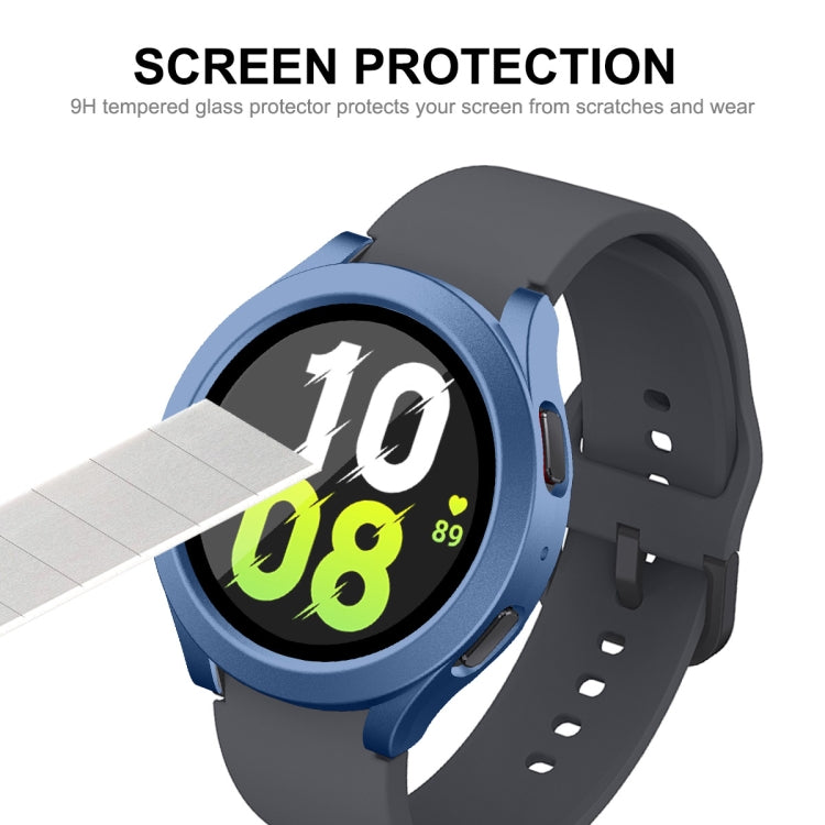 For Samsung Galaxy Watch4/5 40mm ENKAY Hat-Prince Waterproof Full Coverage PC Frame + 9H Tempered Glass Case(White) - Watch Cases by ENKAY | Online Shopping UK | buy2fix