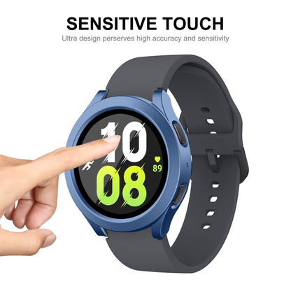 For Samsung Galaxy Watch4/5 40mm ENKAY Hat-Prince Waterproof Full Coverage PC Frame + 9H Tempered Glass Case(Grey Blue) - Watch Cases by ENKAY | Online Shopping UK | buy2fix