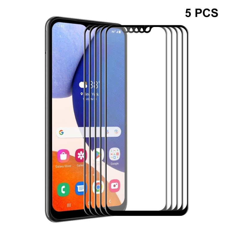 For Samsung Galaxy A14 5G 5pcs ENKAY Hat-Prince 6D Full Glue Tempered Glass Full Film - Galaxy Tempered Glass by ENKAY | Online Shopping UK | buy2fix