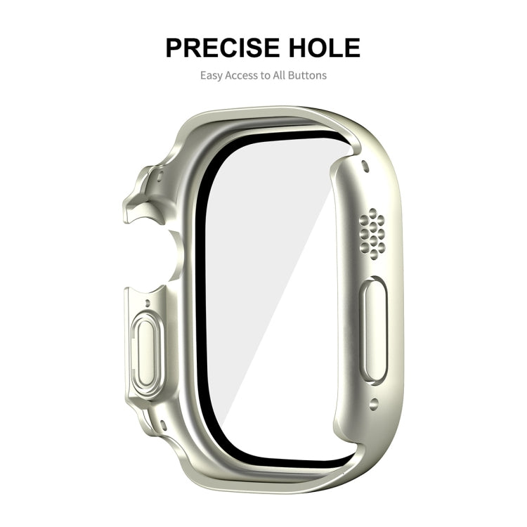 For Apple Watch Ultra / Ultra 2 49mm ENKAY Hat-Prince Waterproof Full Coverage PC Frame + 9H Tempered Glass Case(White) - Watch Cases by ENKAY | Online Shopping UK | buy2fix