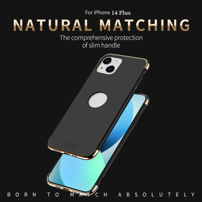 For iPhone 14 Plus MOFI Yatun Series 3 in 1 Stitching PC Phone Case(Gold) - iPhone 14 Plus Cases by MOFI | Online Shopping UK | buy2fix