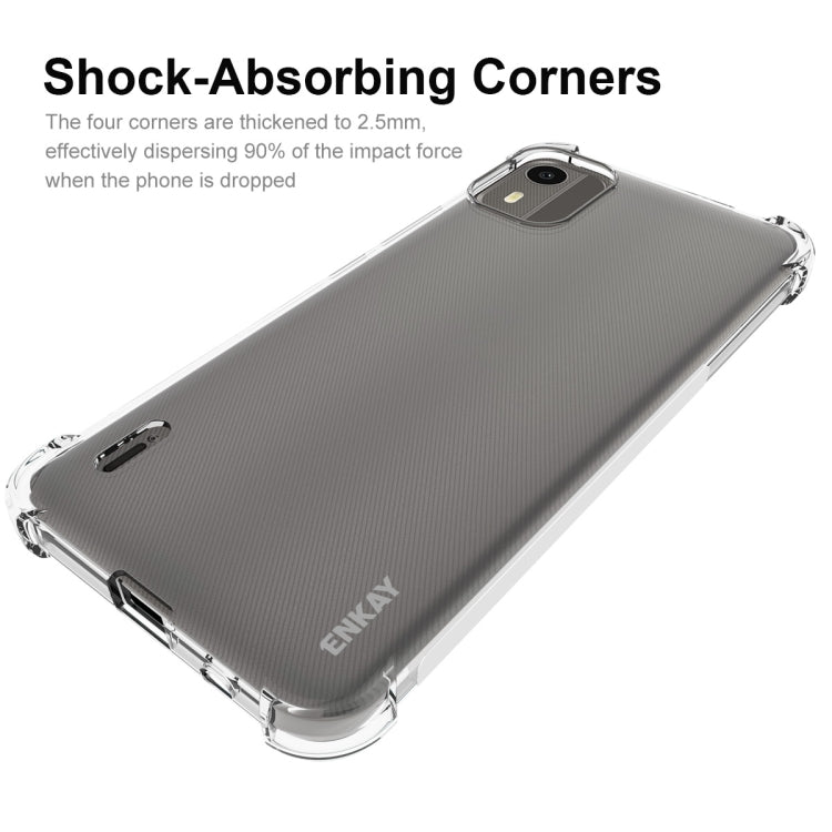 For Nokia C12 4G ENKAY Clear TPU Shockproof Anti-slip Phone Case - Nokia Cases by ENKAY | Online Shopping UK | buy2fix