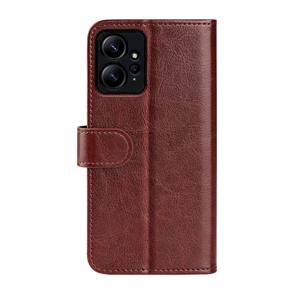 For Xiaomi Redmi Note 12 4G Global R64 Texture Horizontal Flip Leather Phone Case(Brown) - Note 12 Cases by buy2fix | Online Shopping UK | buy2fix