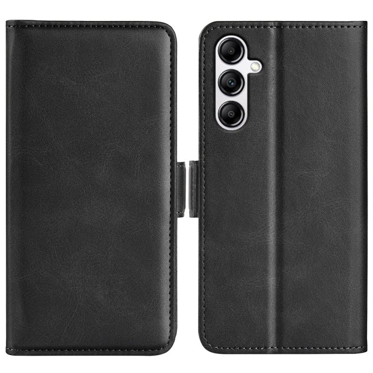 For Samsung Galaxy A34 Dual-side Magnetic Buckle Horizontal Flip Leather Phone Case(Black) - Galaxy Phone Cases by buy2fix | Online Shopping UK | buy2fix