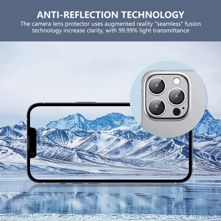 For iPhone 14 Pro / 14 Pro Max ENKAY Hat-Prince Anti-reflection Camera Lens Aluminium Alloy  Tempered Glass Film(Silver) - iPhone 14 Pro Tempered Glass by ENKAY | Online Shopping UK | buy2fix