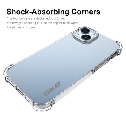 For iPhone 14 Plus ENKAY Hat-Prince Transparent TPU Shockproof Phone Case with Glass Film - iPhone 14 Cases by ENKAY | Online Shopping UK | buy2fix