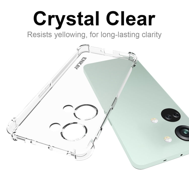 For OnePlus Ace 2V 5G ENKAY Hat-Prince Transparent TPU Shockproof Phone Case with Glass Film - OnePlus Cases by ENKAY | Online Shopping UK | buy2fix