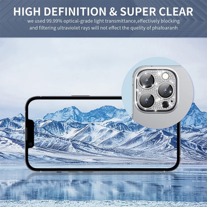 For iPhone 12 Pro Max ENKAY Blink Diamond Camera Aluminium Alloy Tempered Glass Film(Blue) - iPhone 12 Pro Max Tempered Glass by ENKAY | Online Shopping UK | buy2fix