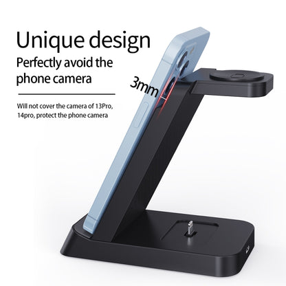 B20 18W 3 in 1 Wireless Charger Stand Charger Dock for iPhone Apple Watch Series(Black) - Wireless Charger by buy2fix | Online Shopping UK | buy2fix